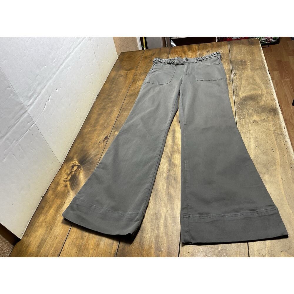 Alice + Olivia Braided Belt Wide Leg Pants Gray Size 29